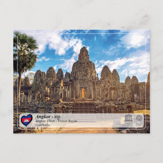UNESCO WHS - Angkor - Bayon Temple Briefkaart (Voorkant)