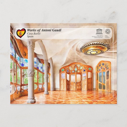 UNESCO WHS - Antoni Gaudí - Casa Batlló Briefkaart (Voorkant)