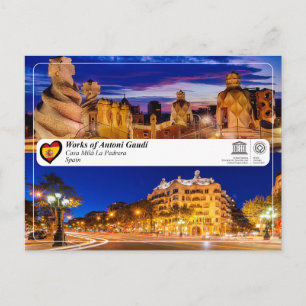 UNESCO WHS - Antoni Gaudí - Casa Milà La Pedrera Briefkaart