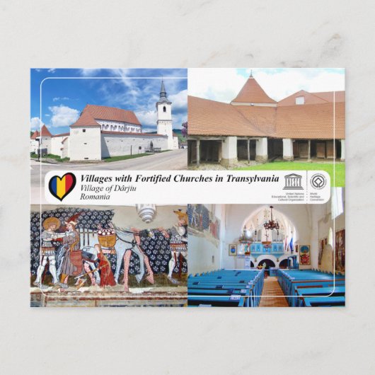 UNESCO WHS - Carte postale du village de Dârjiu (Devant)