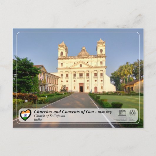 UNESCO WHS - Goa - Kerk van St Cajetan Briefkaart (Voorkant)