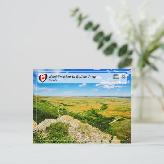 UNESCO WHS - Head-Smashed-In Buffalo Jump Briefkaart (Staand voorkant)