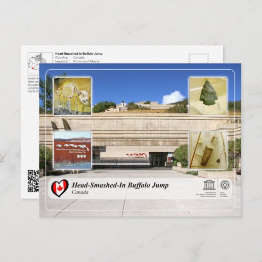 UNESCO WHS - Head-Smashed-In Buffalo Jump Briefkaart (Voorkant / Achterkant)