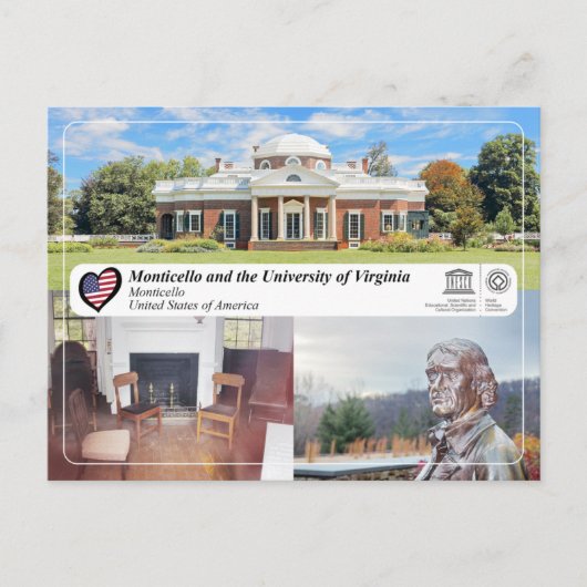 UNESCO WHS - Monticello Briefkaart (Voorkant)