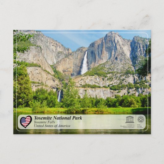 UNESCO WHS - Yosemite NP - Yosemite Falls Postcard Briefkaart (Voorkant)