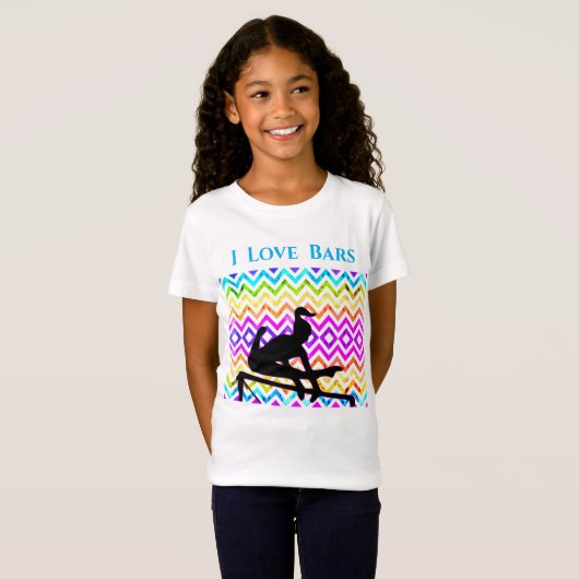 Uneven Bars Gymnastics Girls Cute Chevron T-Shirt (Voorkant volledig)