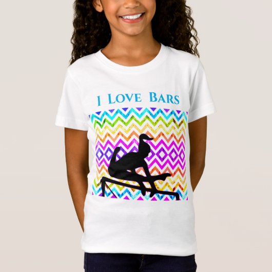 Uneven Bars Gymnastics Girls Cute Chevron T-Shirt (Voorkant)