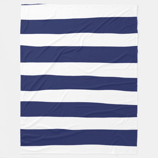 Uneven Stripes - blauw en wit Fleece Deken (Voorkant)