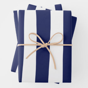 Uneven Stripes - blauw en wit Inpakpapier Vel