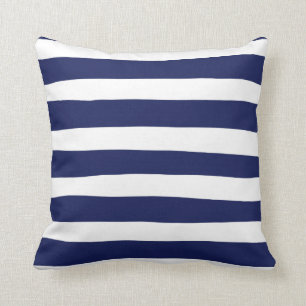 Uneven Stripes - blauw en wit Kussen
