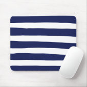 Uneven Stripes - blauw en wit Muismat (Met muis)