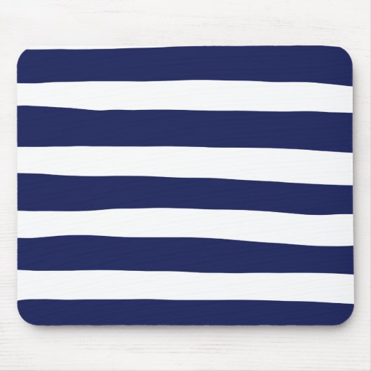 Uneven Stripes - blauw en wit Muismat (Voorkant)