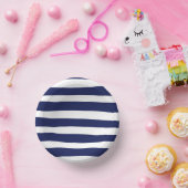 Uneven Stripes - blauw en wit Papieren Kommen (Feest)