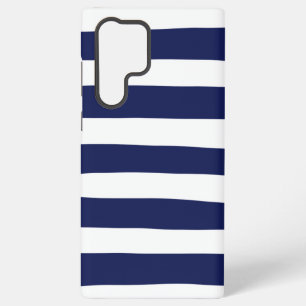 Uneven Stripes - blauw en wit Samsung Galaxy Hoesje