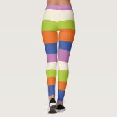 Uneven Stripes - Blauw, Oranje, Paars, groen en Leggings (Achterkant)