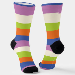 Uneven Stripes - Blauw, Oranje, Paars, groen en Sokken