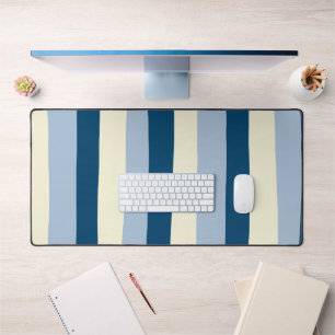 Uneven Stripes - Donkerblauw, lichtblauw en crème Bureaumat