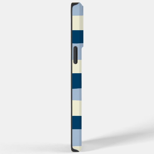 Uneven Stripes - Donkerblauw, lichtblauw en crème Case-Mate iPhone Case (Achterkant / Rechts)