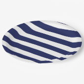 Uneven Stripes in blauw en wit Papieren Bordje (Gekanteld)