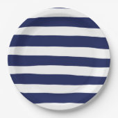 Uneven Stripes in blauw en wit Papieren Bordje (Voorkant)