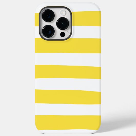 Uneven Stripes - Lemon Yellow en White Case-Mate iPhone Case (Achterkant)