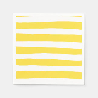 Uneven Stripes - Lemon Yellow en White Servet