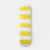 Uneven Stripes - Lemon Yellow en White Skateboard (Voorkant)
