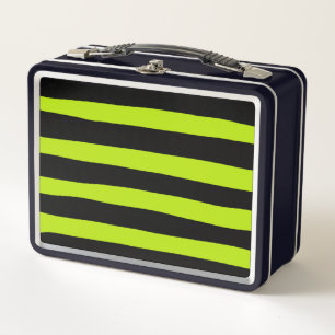 Uneven Stripes - Lime Green en Black
