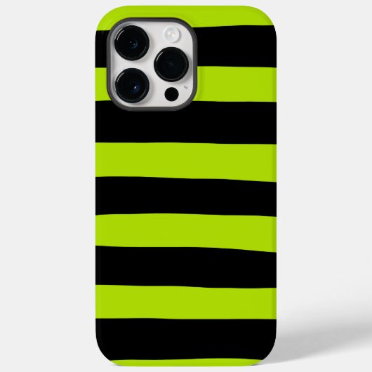 Uneven Stripes - Lime Green en Black Case-Mate iPhone Case (Achterkant)