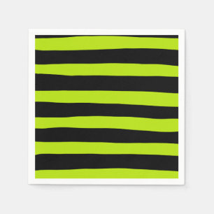 Uneven Stripes - Lime Green en Black Servet