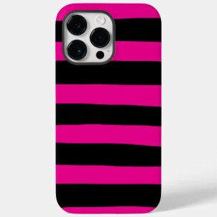 Uneven Stripes - Magenta en Black Case-Mate iPhone 14 Pro Max Hoesje