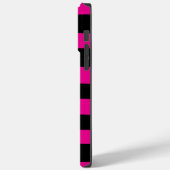 Uneven Stripes - Magenta en Black Case-Mate iPhone Case (Achterkant / Links)