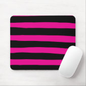 Uneven Stripes - Magenta en Black Muismat (Met muis)