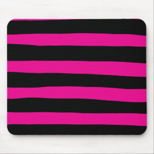 Uneven Stripes - Magenta en Black Muismat