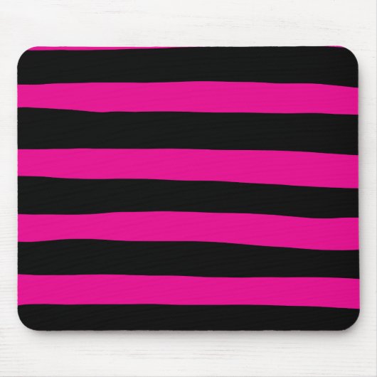 Uneven Stripes - Magenta en Black Muismat (Voorkant)