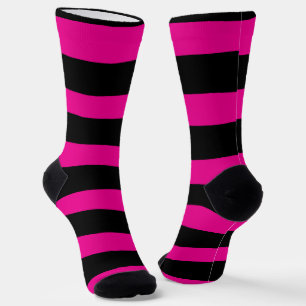 Uneven Stripes - Magenta en Black Sokken