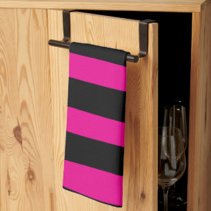 Uneven Stripes - Magenta en Black Theedoek