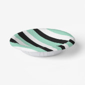 Uneven Stripes - Mint Green, White en Black Papieren Kommen (Gebogen)