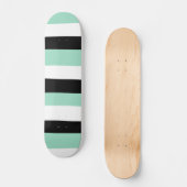 Uneven Stripes - Mint Green, White en Black Skateboard (Voorkant)
