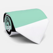Uneven Stripes - Mint Green, White en Black Stropdas (Opgerold)
