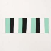 Uneven Stripes - Mint Green, White en Black Yogamat (Voorkant (horizontaal))
