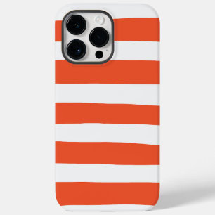 Uneven Stripes - Oranje en wit Case-Mate iPhone 14 Pro Max Hoesje
