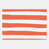 Uneven Stripes - Oranje en wit Inpakpapier Vel (Voorkant)