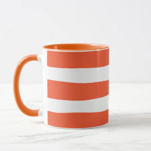 Uneven Stripes - Oranje en wit Mok