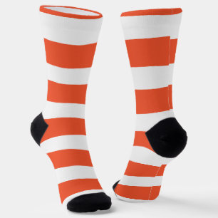 Uneven Stripes - Oranje en wit Sokken