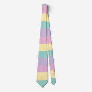 Uneven Stripes-pasta roze, geel, Paars en groen Stropdas