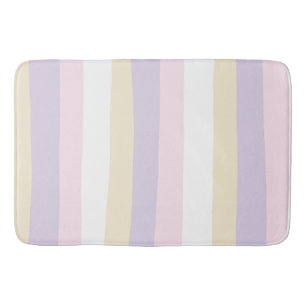 Uneven Stripes - Pastel Roze, Geel en Paars Badmat
