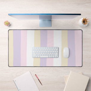 Uneven Stripes - Pastel Roze, Geel en Paars Bureaumat