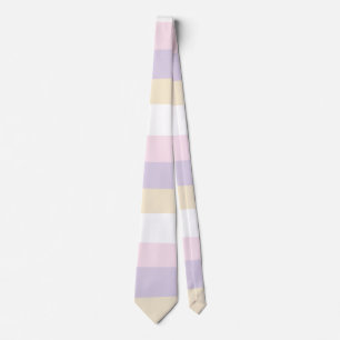 Uneven Stripes - Pastel Roze, Geel en Paars Stropdas