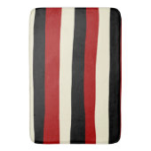 Uneven Stripes - Rood en crème Badmat (Voorkant Verticaal)